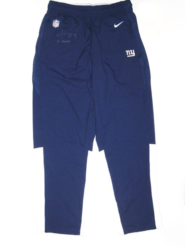 Alex Tanney Player Issued & Signed Official New York Giants #3 Nike Dri-Fit On-Field XL Sweatpants