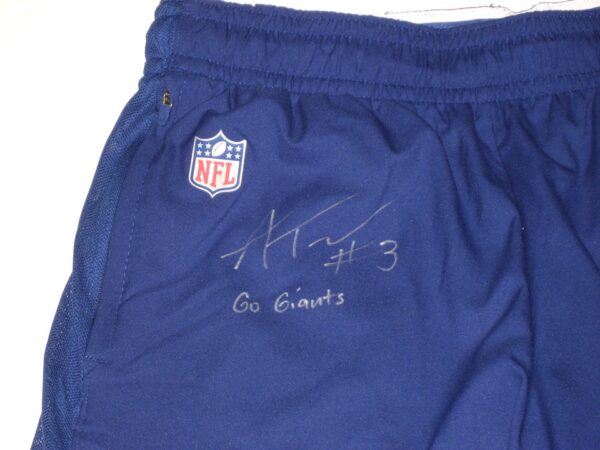 Alex Tanney Player Issued & Signed Official New York Giants #3 Nike Dri-Fit On-Field XL Sweatpants