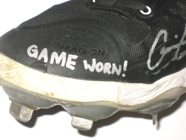 Cam Opp 2021 Brooklyn Cyclones Game Worn & Signed Black & White Nike Alpha Huarache Cleats