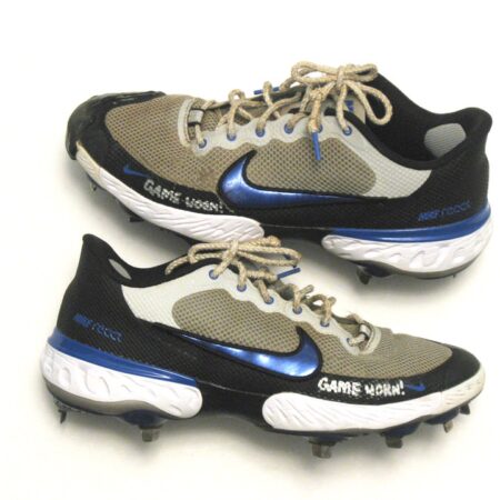 Cam Opp 2021 Brooklyn Cyclones Game Worn & Signed Grey, Blue & White Nike Alpha Huarache Cleats