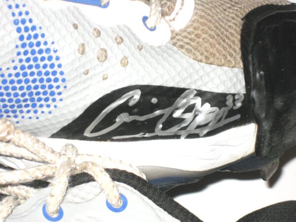 Cam Opp 2021 Brooklyn Cyclones Game Worn & Signed Grey, Blue & White Nike Alpha Huarache Cleats