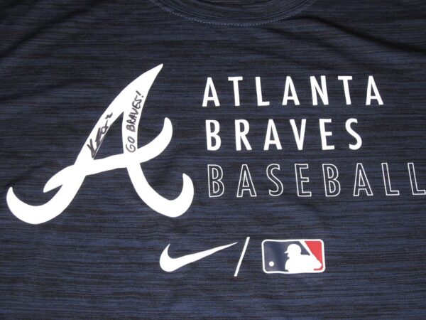 Kevin Josephina 2021 Practice Worn & Signed Official Atlanta Braves Baseball Nike Dri-Fit Shirt