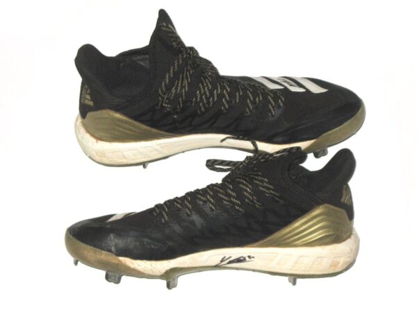 Kevin Josephina 2021 Rome Braves Game Worn & Signed Black & Gold Adidas Baseball Cleats