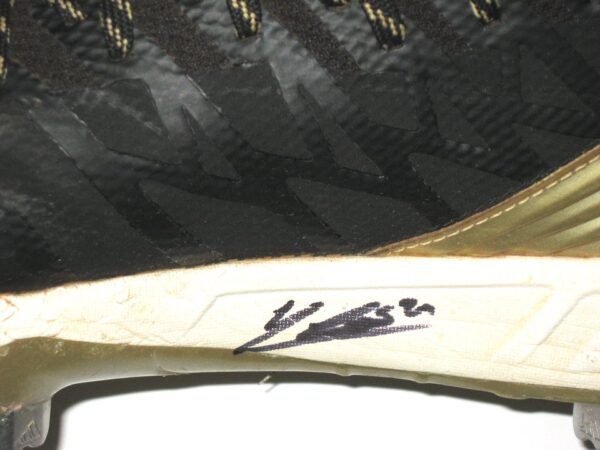 Kevin Josephina 2021 Rome Braves Game Worn & Signed Black & Gold Adidas Baseball Cleats