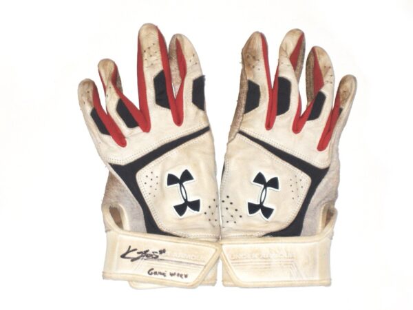 Kevin Josephina 2021 Rome Braves Game Worn & Signed Customized Under Armour #22 Batting Gloves