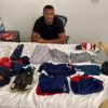 Kevin Josephina with 2021 Rome Braves Game Worn & Signed Black & Gold Adidas Baseball Cleats