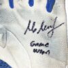 Max Moroff 2020 New York Mets Game Worn & Signed Blue & White Lizard Skins Batting Gloves
