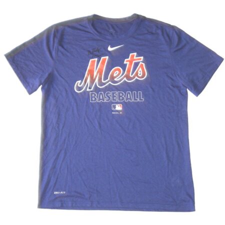 Max Moroff Game Worn & Signed Official New York Mets Baseball Nike Dri-Fit Shirt
