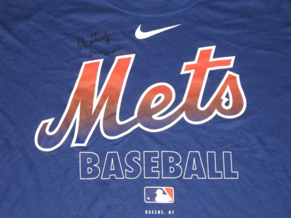 Max Moroff Game Worn & Signed Official New York Mets Baseball Nike Dri-Fit Shirt