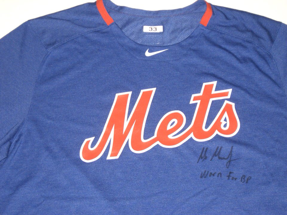 Max Moroff Player Issued & Signed Official New York Mets #33 Nike Dri-Fit  Shirt - Worn for Batting Practice! - Big Dawg Possessions