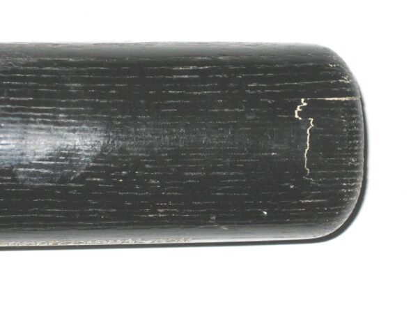 Cesar Rodriguez 2021 FCL Braves Game Used & Signed Black & Silver Dinger Ash Wood Baseball Bat - Cracked