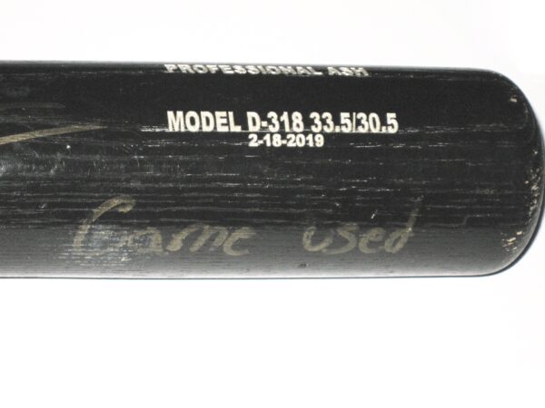 Cesar Rodriguez 2021 FCL Braves Game Used & Signed Black & Silver Dinger Ash Wood Baseball Bat - Cracked