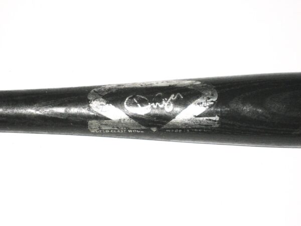Cesar Rodriguez 2021 FCL Braves Game Used & Signed Black & Silver Dinger Ash Wood Baseball Bat - Cracked