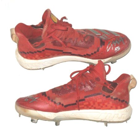 Cody Milligan 2021 Rome Braves Game Used & Signed Red & Silver Nike Cleats