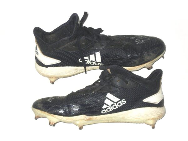 Drew Campbell 2021 Rome Braves Game Worn & Signed Blue & White Adidas Adizero Baseball Cleats