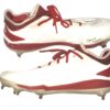 Drew Campbell 2021 Rome Braves Game Worn & Signed White & Red Adidas Adizero Baseball Cleats