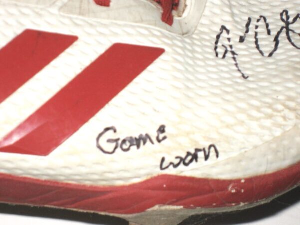 Drew Campbell 2021 Rome Braves Game Worn & Signed White & Red Adidas Adizero Baseball Cleats