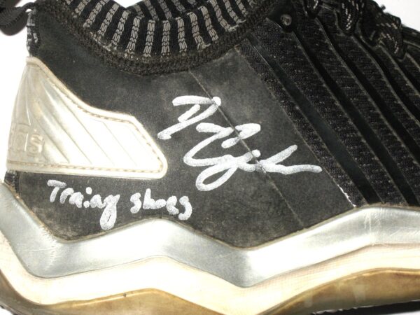 Drew Campbell 2021 Rome Braves Training Worn & Signed Black & Silver Adidas Shoes