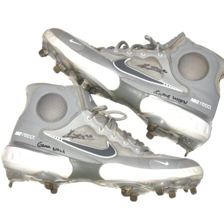 Kevin Josephina Florida Fire Frogs Game Worn & Signed Gray Nike Alpha Huarache Cleats