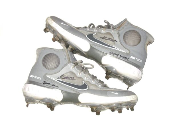 Kevin Josephina Florida Fire Frogs Game Worn & Signed Gray Nike Alpha Huarache Cleats