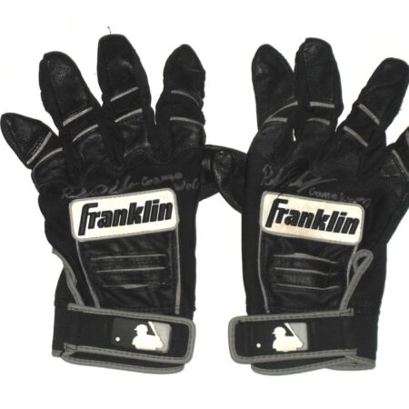 Riley Delgado Rome Braves Game Worn & Signed Black & White Franklin Batting Gloves