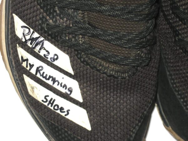 Shean Michel 2021 Rome Braves Training Worn & Signed Black & White Adidas Shoes