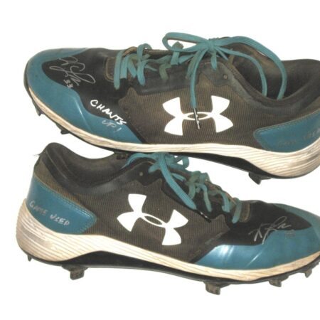 Will Latcham Coastal Carolina Chanticleers Game Used & Signed Black & Blue Under Armour Cleats