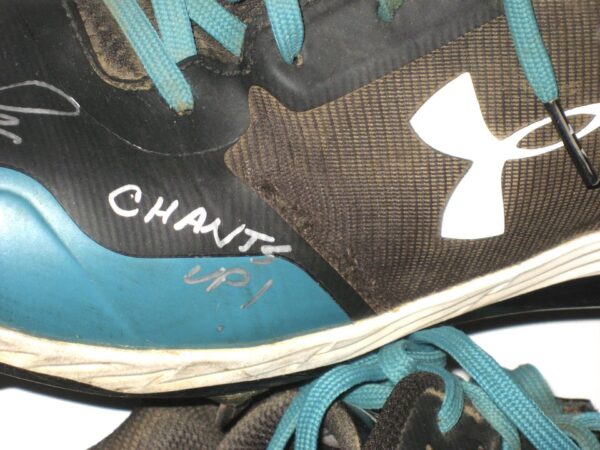 Will Latcham Coastal Carolina Chanticleers Game Used & Signed Black & Blue Under Armour Cleats