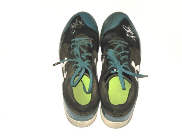 Will Latcham Coastal Carolina Chanticleers Game Used & Signed Black & Blue Under Armour Cleats