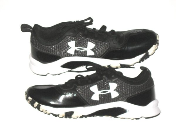 Will Latcham Coastal Carolina Chanticleers Training Worn & Signed Black & White Under Armour Shoes