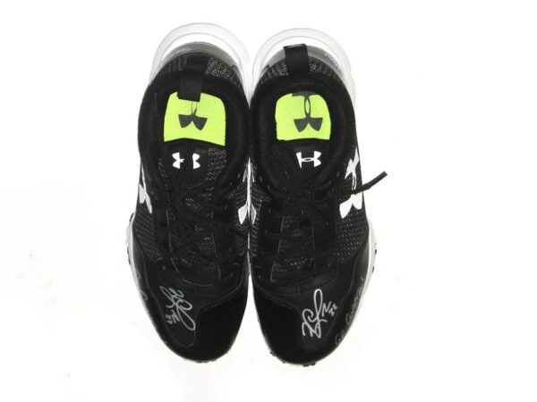 Will Latcham Coastal Carolina Chanticleers Training Worn & Signed Black & White Under Armour Shoes