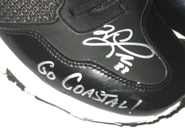 Will Latcham Coastal Carolina Chanticleers Training Worn & Signed Black & White Under Armour Shoes