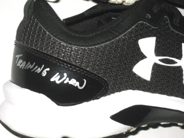 Will Latcham Coastal Carolina Chanticleers Training Worn & Signed Black & White Under Armour Shoes