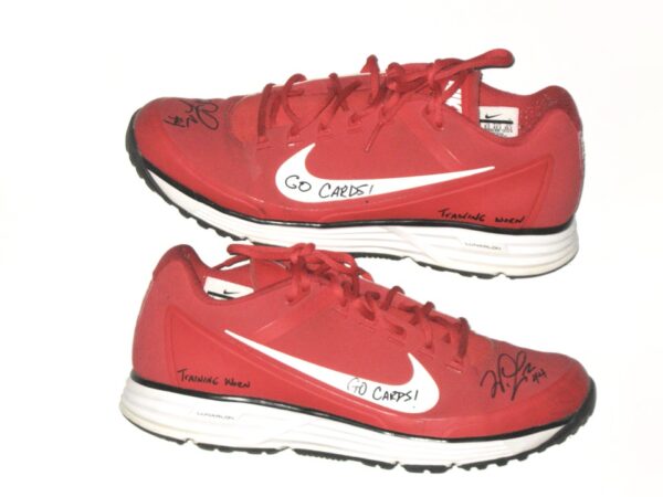 Will Latcham Springfield Cardinals Training Worn & Signed Red & White Nike Shoes