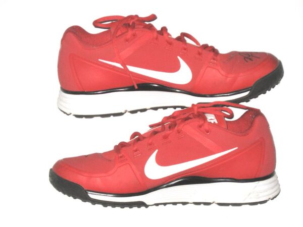 Will Latcham Springfield Cardinals Training Worn & Signed Red & White Nike Shoes