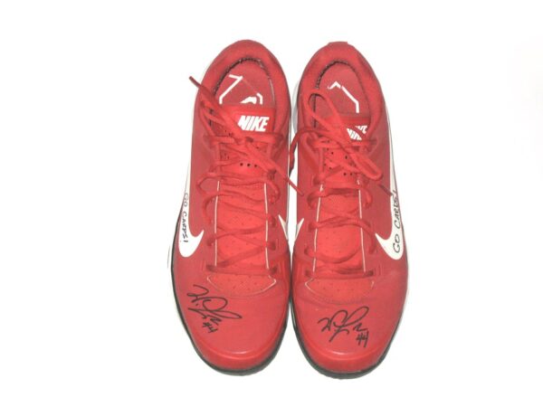 Will Latcham Springfield Cardinals Training Worn & Signed Red & White Nike Shoes