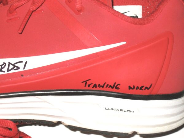 Will Latcham Springfield Cardinals Training Worn & Signed Red & White Nike Shoes