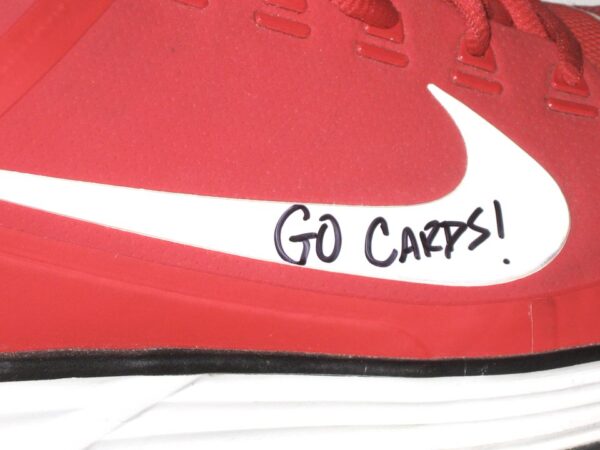 Will Latcham Springfield Cardinals Training Worn & Signed Red & White Nike Shoes