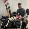Cesar Rodriguez with 2021 FCL Braves Game Worn & Signed Franklin Batting Gloves