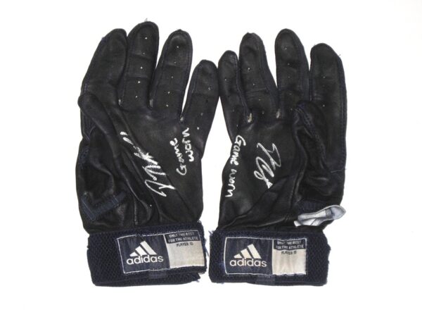 Drew Campbell 2021 Rome Braves Game Worn & Signed Blue & Black Adidas Adizero Batting Gloves