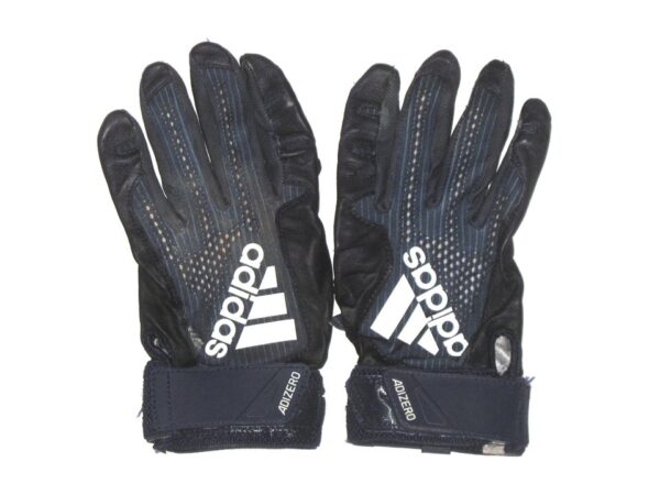 Drew Campbell 2021 Rome Braves Game Worn & Signed Blue & Black Adidas Adizero Batting Gloves1