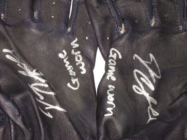 Drew Campbell 2021 Rome Braves Game Worn & Signed Blue & Black Adidas Adizero Batting Gloves