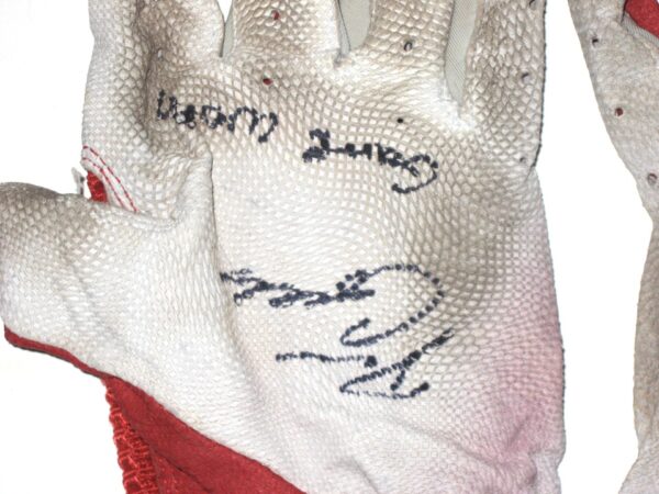 Drew Campbell 2021 Rome Braves Game Worn & Signed Red & White Franklin Batting Gloves