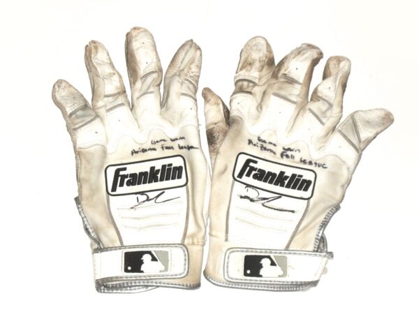 Drew Lugbauer 2021 Peoria Javelinas Game Worn & Signed Franklin Batting Gloves - Star of the Arizona Fall League!!