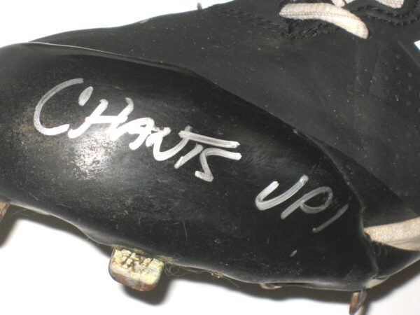 Will Latcham Coastal Carolina Chanticleers Game Used & Signed Black & White New Balance Baseball Cleats