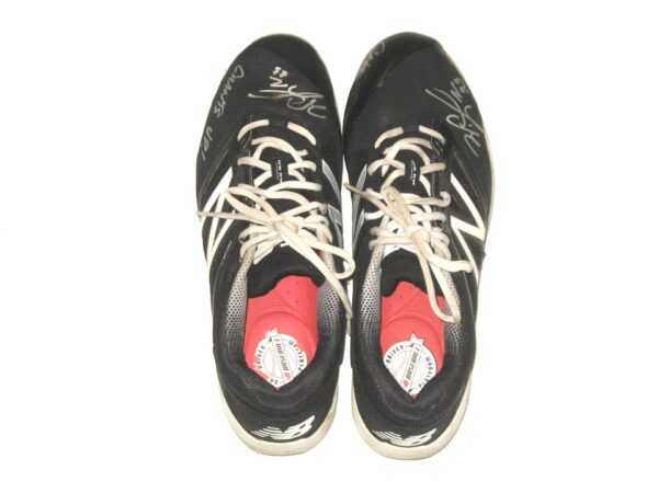 Will Latcham Coastal Carolina Chanticleers Game Used & Signed Black & White New Balance Baseball Cleats