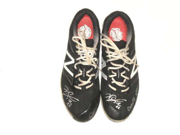 Will Latcham Coastal Carolina Chanticleers Game Used & Signed Black & White New Balance Baseball Cleats