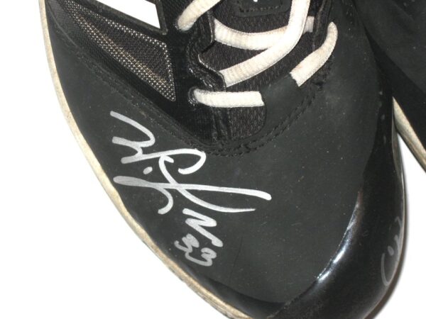 Will Latcham Coastal Carolina Chanticleers Game Used & Signed Black & White New Balance Baseball Cleats