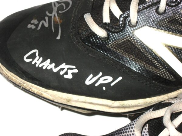 Will Latcham Coastal Carolina Chanticleers Game Used & Signed Black & White New Balance Baseball Cleats