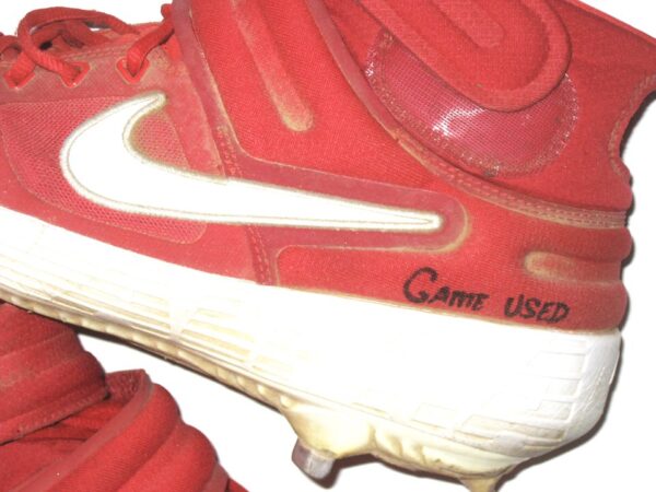 Will Latcham Springfield Cardinals Game Worn & Signed Red & White Nike Baseball Cleats